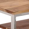 vidaXL Console Table Silver Stainless Steel and Solid Acacia Wood