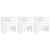 vidaXL Sideboards 3 pcs High Gloss White Engineered Wood