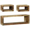 vidaXL TV Cabinet Set 3 pcs Brown 100 x 30 x 32 cm Solid Mango wood