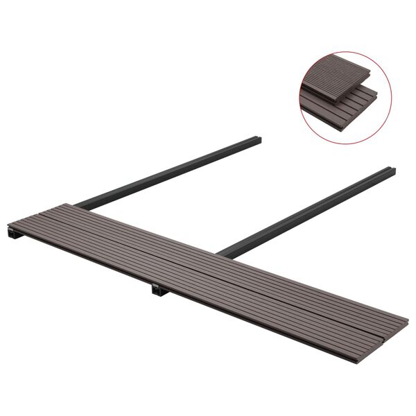 vidaXL WPC Solid Decking Boards with Accessories 10m² 2.2m Dark Brown