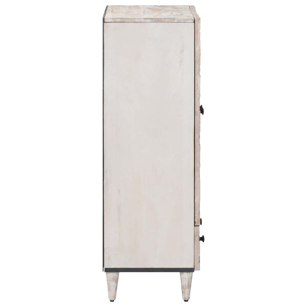 vidaXL High Board with Door White 60 x 33.5 x 100 cm Solid Mango Wood
