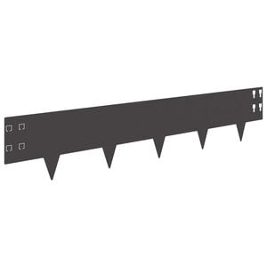 vidaXL Lawn Edging 30 pcs 100 x 20 cm Steel Black