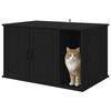 vidaXL Cat House Black 85 x 55 x 50 cm Engineered Wood