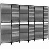 vidaXL Room Divider 6 Panels Black Poly Rattan