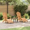 vidaXL Adirondack Chair 2 pcs Brown 137 x 77 x 95 cm Solid Teak Wood