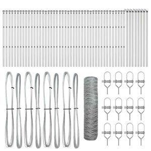 vidaXL Fence Post Silver