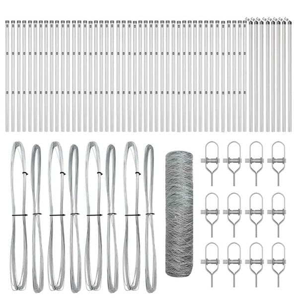 vidaXL Fence Post Silver 100 x 0.6 m (36 mm mesh) Steel