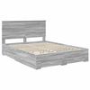 vidaXL Bed Frame with Drawer Grey Sonoma 150 x 200 cm Engineered Wood