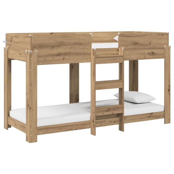 vidaXL Bunk Bed for Kids Artisan Oak 80 x 190 cm Engineered Wood
