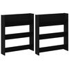 vidaXL Shoe Cabinet 2 pcs Black Oak 86 x 18 x 90 cm Engineered Wood