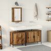 vidaXL Bathroom Vanity Units with Shelf 3 pcs Brown Engineered wood