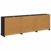 vidaXL Sideboards 3 pcs Black Oak 70 x 35.5 x 67.5 cm Engineered Wood