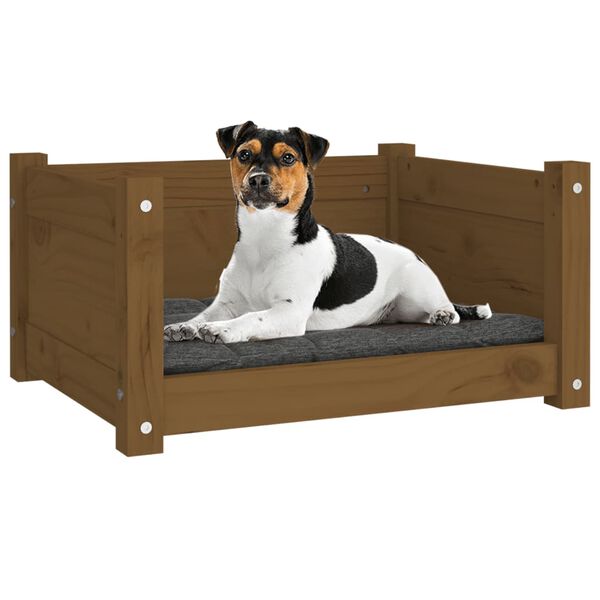 vidaXL Dog Bed Honey Brown 55.5x45.5x28 cm Solid Pine Wood