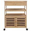 vidaXL Kitchen Trolley with Wheels Natural 59.5 x 36 x 82 cm Bamboo