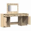 vidaXL Dressing Table with Mirror Lights 3 pcs Brown Engineered Wood