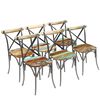 vidaXL Dining Chair | Set of 6 | Multicolour | Reclaimed wood and steel