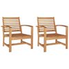 vidaXL Chair 2 pcs Brown 65 x 60 x 76.5 cm Solid Teak Wood