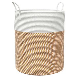 vidaXL Storage Basket Brown and White &Oslash;38x46 cm Cotton
