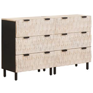 vidaXL Sideboard 2 pcs White Wash Finish 60 x 33 x 75 cm