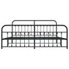 vidaXL Metal Bed Frame without Mattress with Footboard Black 193x203cm