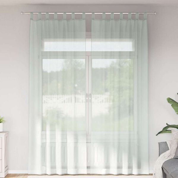 vidaXL Voile Curtains with Loops 2 pcs Light Grey 140x260 cm