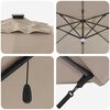 vidaXL Umbrella Taupe 351 x 250 x 253 cm Polyester and Aluminium