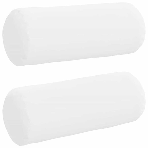 vidaXL Bolster Pillows 2 pcs White &Oslash; 15 x 40 cm Fabric