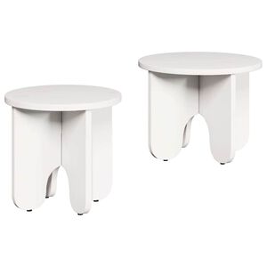 vidaXL Coffee Table 2 pcs White 39.5 x 39.5 x 30 cm Solid Pine wood