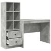 vidaXL Desk with Drawer 2 pcs Concrete Grey