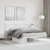 vidaXL Metal Bed Frame without Mattress with Headboard White 140x190cm