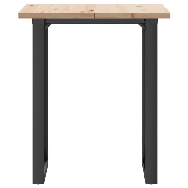 vidaXL Dining Table O-Frame 60x60x75.5 cm Solid Wood Pine and Steel