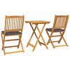 vidaXL Garden Bistro Set 3 pcs Brown Solid acacia wood