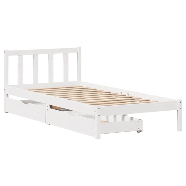 vidaXL Bed Frame without Mattress White 90x200 cm Solid Wood Pine