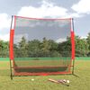 vidaXL Portable Baseball Net Black and Red 215x107x216 cm Polyester