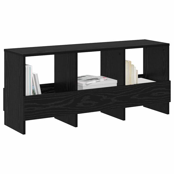 vidaXL Magazine Rack Black Oak 102 x 30 x 45 cm