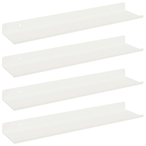 vidaXL Floating Shelf Wall-mounted 4 pcs White 40 x 9 x 2.5 cm Steel