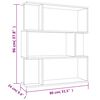 vidaXL Book Cabinet/Room Divider Sonoma Oak 80x24x96 cm Engineered Wood