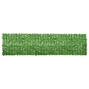 vidaXL Balcony Screen with Green Leaves 400x100 cm