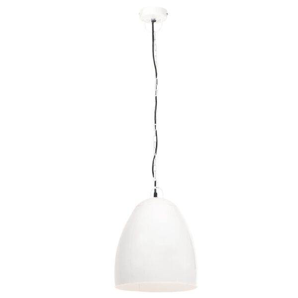 vidaXL Industrial Hanging Lamp 25 W White Round 42 cm E27