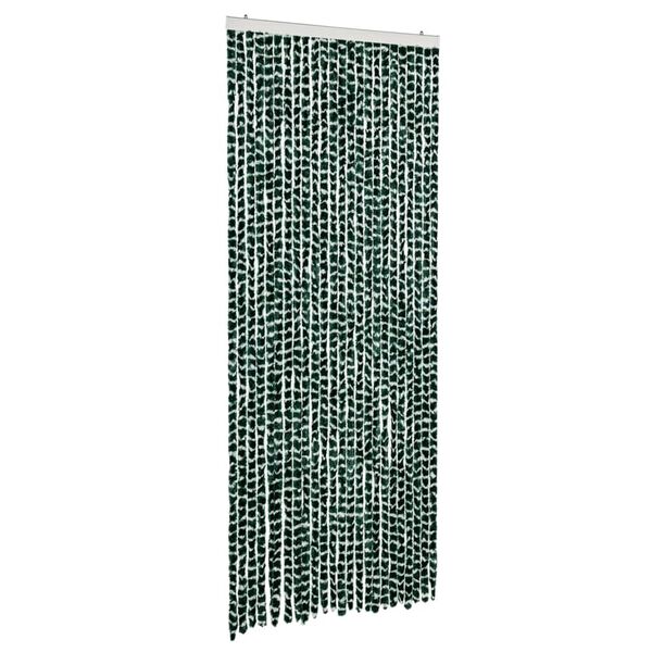 vidaXL Fly Curtain Green and White 100x200 cm Chenille