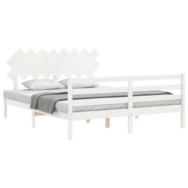 vidaXL Bed Frame without Mattress White 160x200 cm Solid Wood