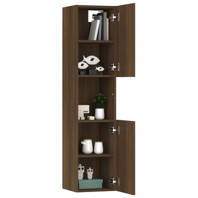 vidaXL Bathroom Cabinet Brown Oak 30x30x130 cm Engineered Wood