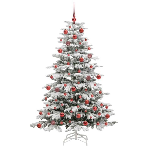 vidaXL Artificial Hinged Christmas Tree White 180 cm PE and PVC