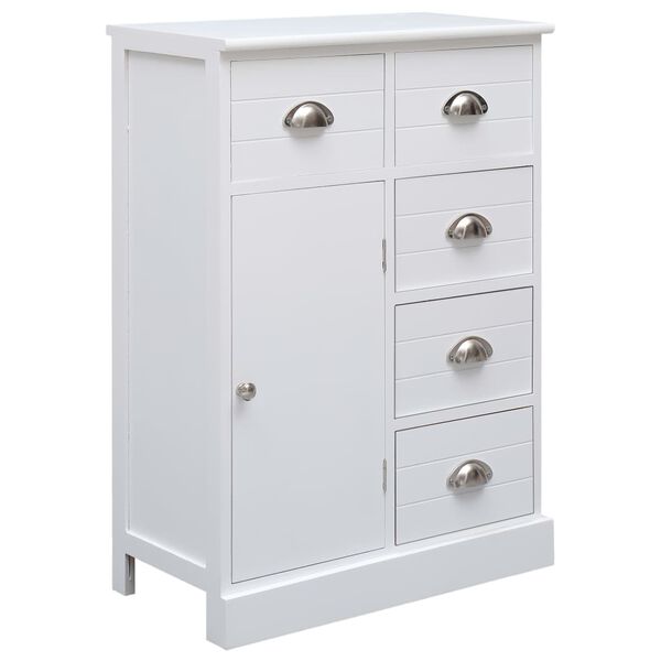 vidaXL Sideboard with 10 Drawers White 113x30x79 cm Wood