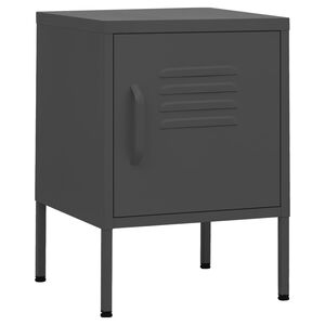 vidaXL Nightstand | Anthracite | Steel | 35x35x51 cm | Height-Adjustable Shelves