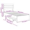 vidaXL Bed Frame Manual White and Silver 75 x 190 cm Engineered Wood