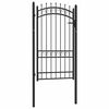 vidaXL Fence Gate Emmen with Spikes Steel 103x134.5 cm Black