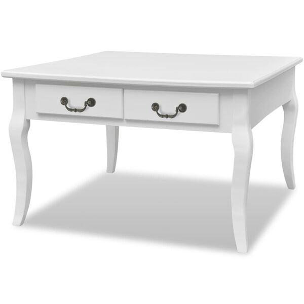 vidaXL vidaXL Coffee Table with 4 Drawers White