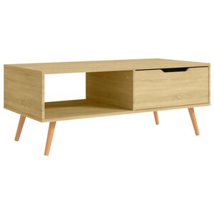 vidaXL Coffee Table | Sonoma oak | Engineered wood, MDF | 100 x 49.5 x 43 cm