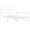 vidaXL Metal Bed Frame without Mattress with Footboard White 80x200cm